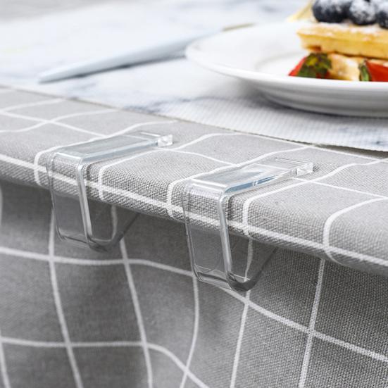 24Pcs Clear Tablecloth Clips Reusable Simple Installation Windproof Transparent Clamps Table Cover Holders