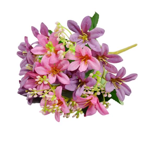 

Имитация цветка Красивый реалистичный вид Не требует обслуживания Имитация цветка Стол Центральная часть Декор из искусственного цветка Искусственный цветок фиолетовый