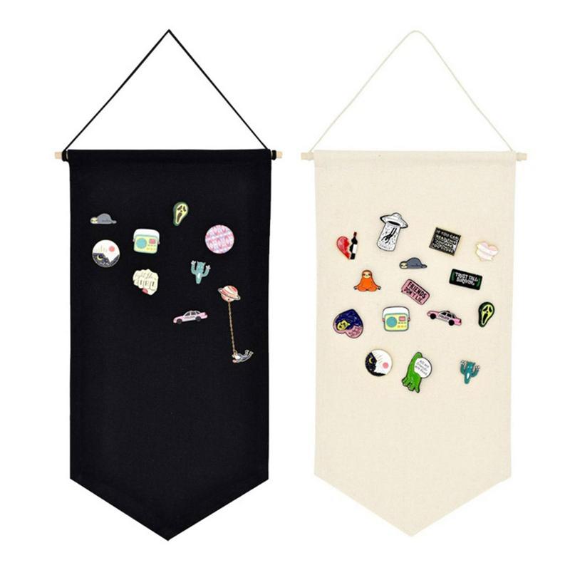 Enamel Pin Display Banner Blank Brooch Pin Badge Holder Wall Display Banner Flag Pin Display Banner Fabric Badge Storage Display
