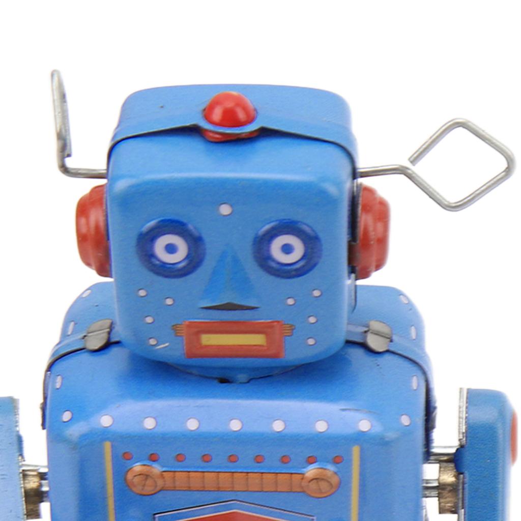 Wind Up Vintage Robot Toys Clockwork Walking Toy Retro Tinplate Toy for Photo Prop Decoration Gift Surprise Birthday