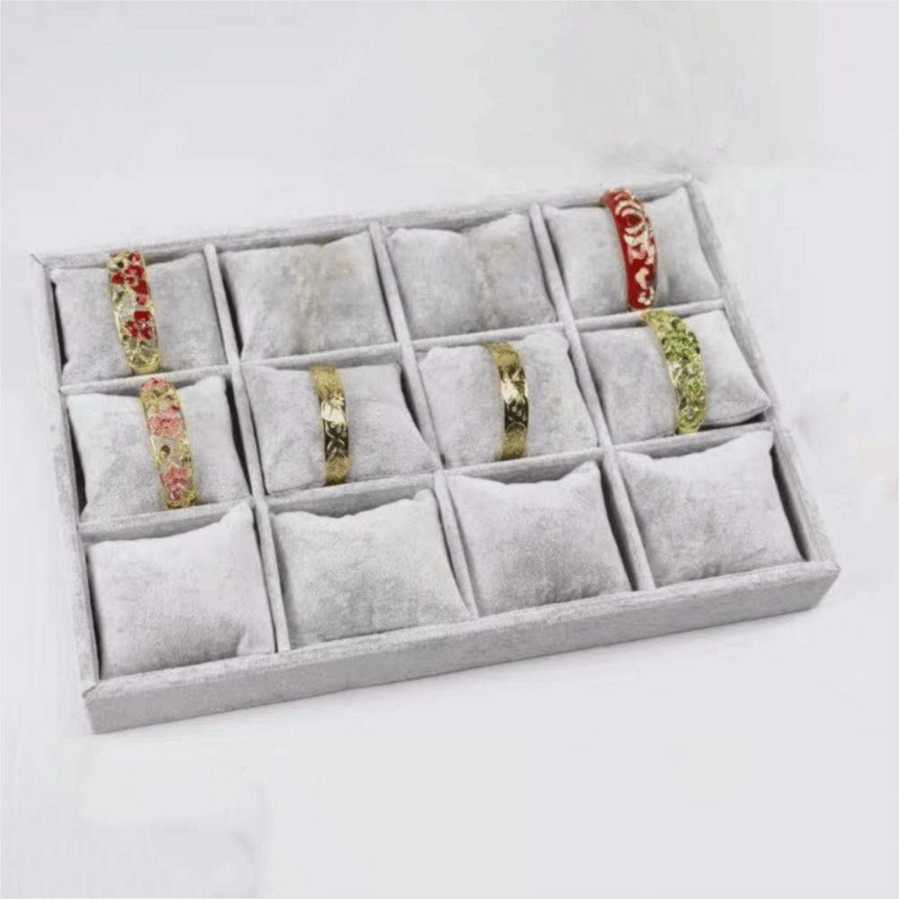 12 Adjustable Compartments Jewelry Display Trays Bracelet Display Tray  Store Counter Display