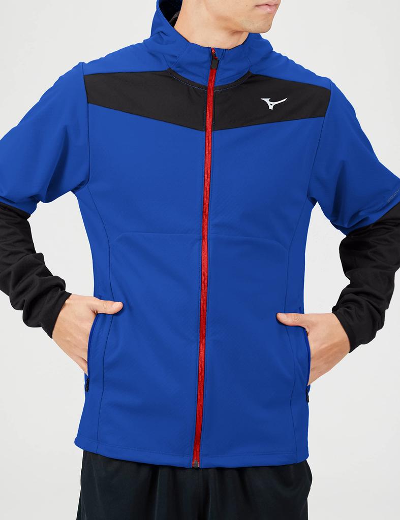 Mizuno J2ME2570 Thermal Charge Sodalite Running Wear Men's Jacket, Reflective, Blue, S,