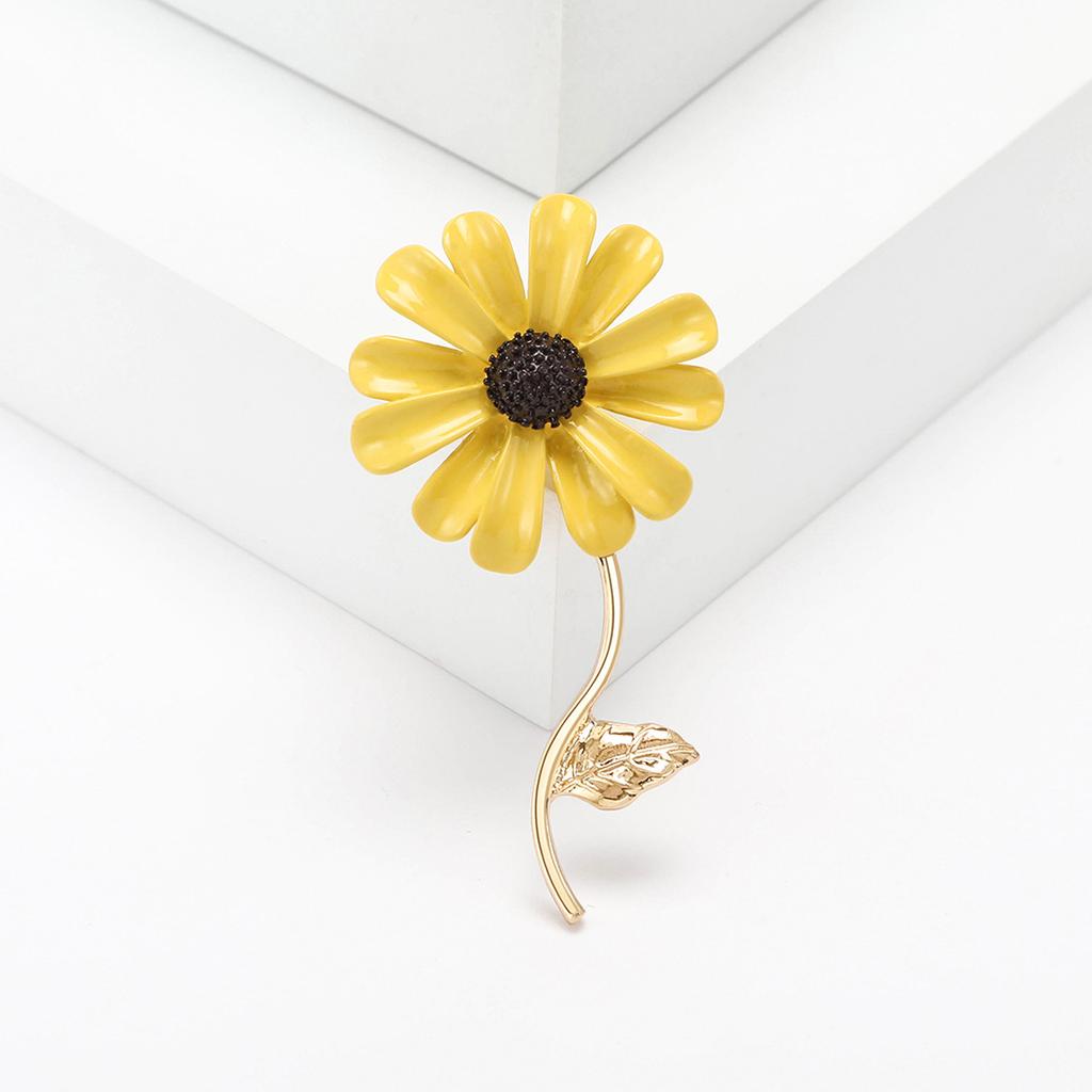Stylish And Simple Oil-Dripping Small Daisy Brooch, Versatile Temperament, Sunflower Collar Pin, Anti-Light Pin