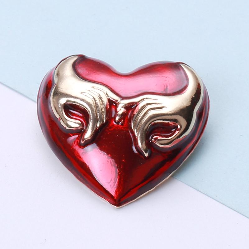 Valentine's Day Romantic Rhinestone Heart Brooches for Women Pearl Love Pins Banquet Party Backpack Gifts Jewelry Accessories