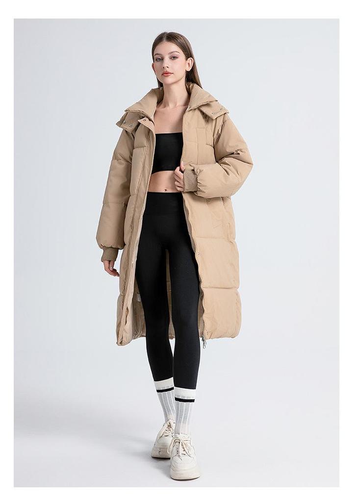 Women's Korean Style Knee-Length Cotton-Padded Winter Jacket - Loose, Thickened Coat