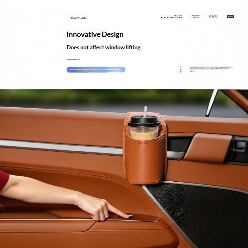 Car Door Cup Holder Storage Bag Universal Back Clip Design Drink Rack Organizer Box Waterproof Seat Back Storage Pocket