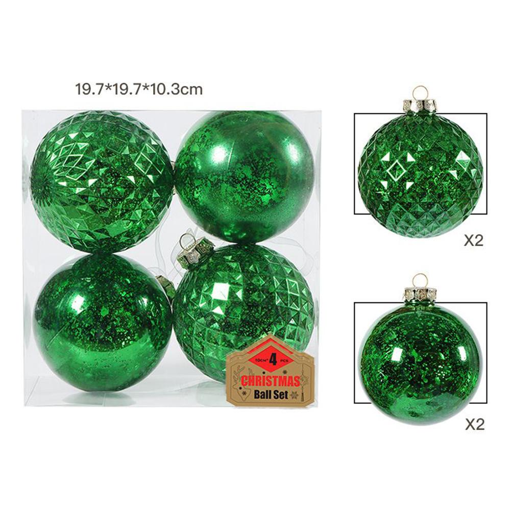 Stylish Ball Ornaments for Christmas Tree Decor 4PCS 10cm for Party