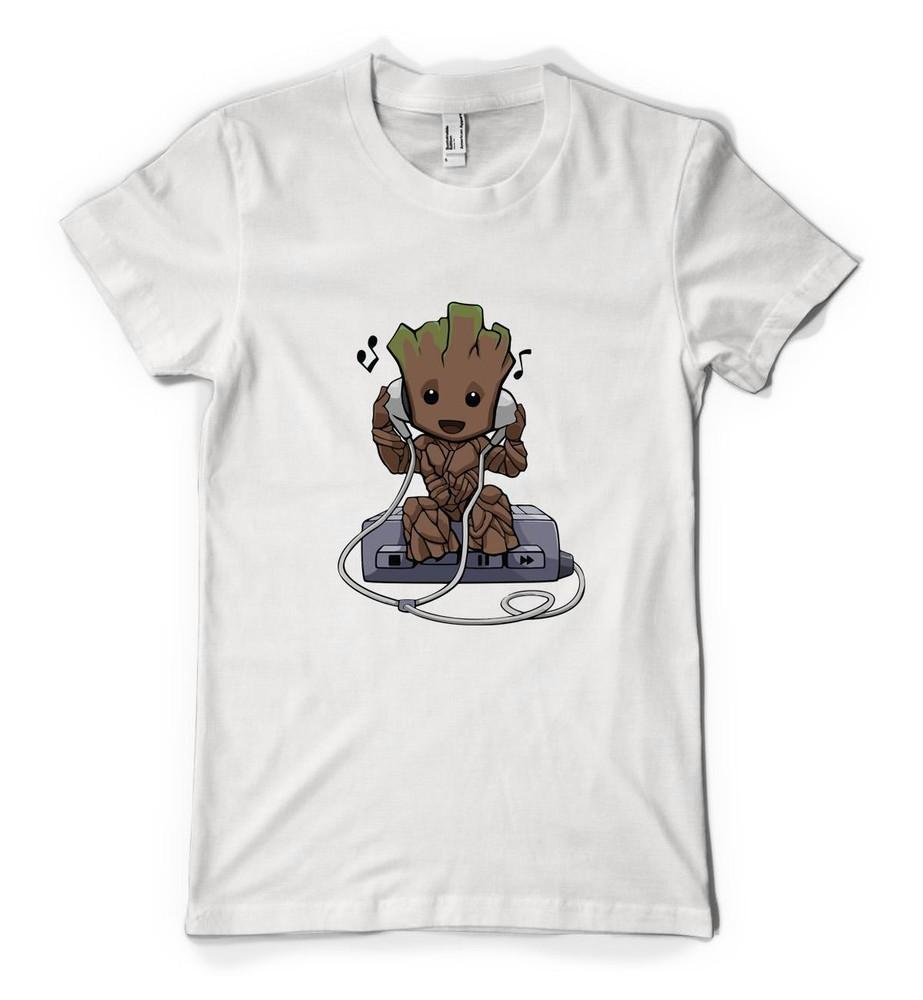 

Groot Walkman Stereo Headphones Superhero Personalised Unisex Adult T Shirt 4XL