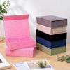 Magnetic Close Card Organizer Linen Fabric Fabric Box Document Holder  For Jewelry Storage
