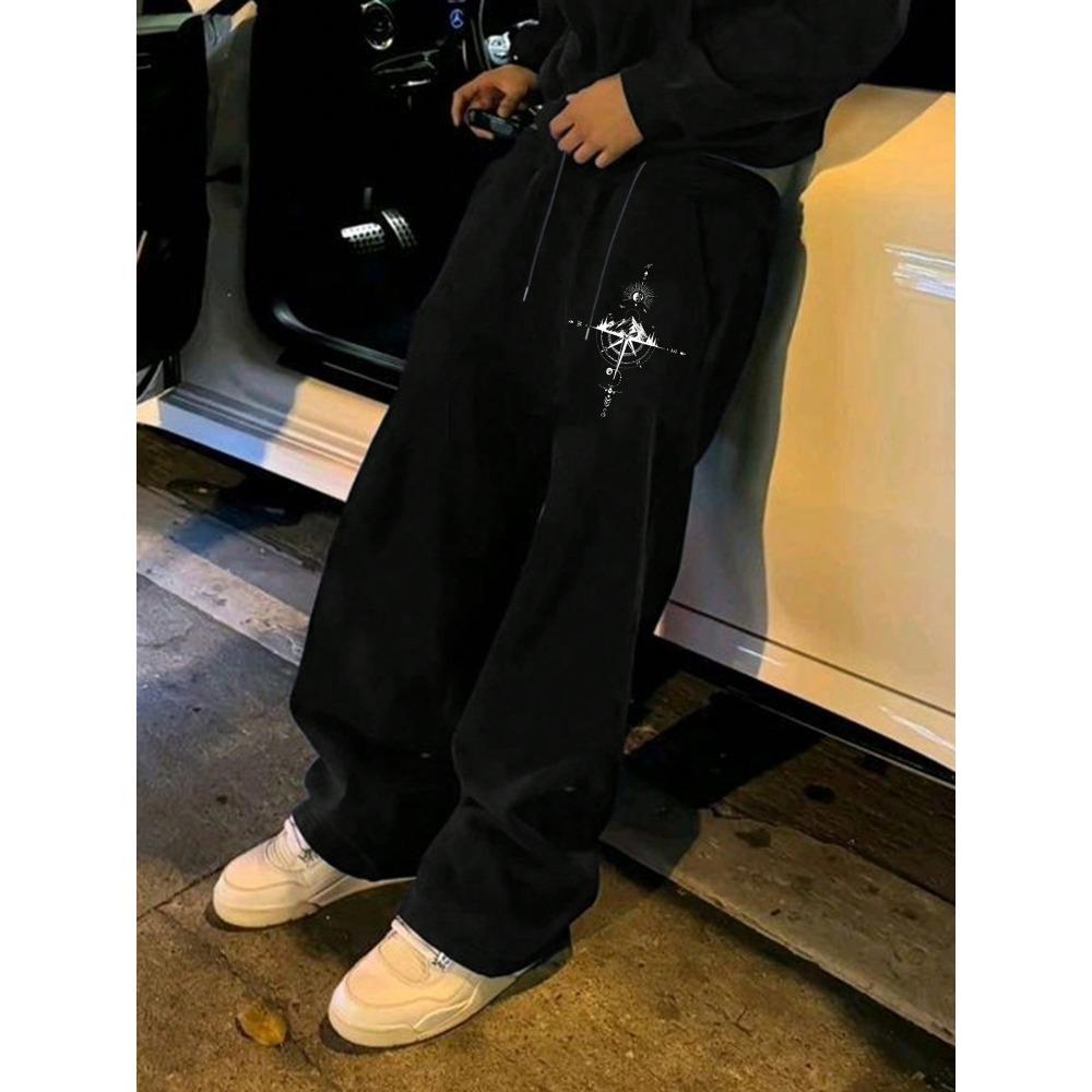 Men's Casual Pants with Fitted and Fashionable Print Design, Loose and Comfortable for Daily Leisure