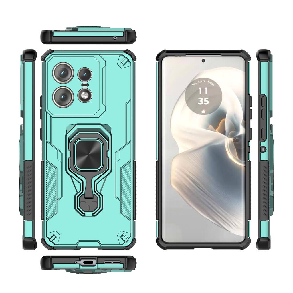 For Motorola Edge 50 Pro 5G Case Rotatable Ring Kickstand PC + TPU Shockproof Phone Cover