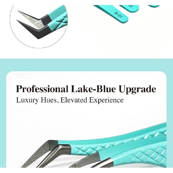 DIYDAY Anti-Slip Tweezers, High-Density Fiber Tip for Eyelash Extensions & Eyebrow, Professional Precision Beauty Tools
