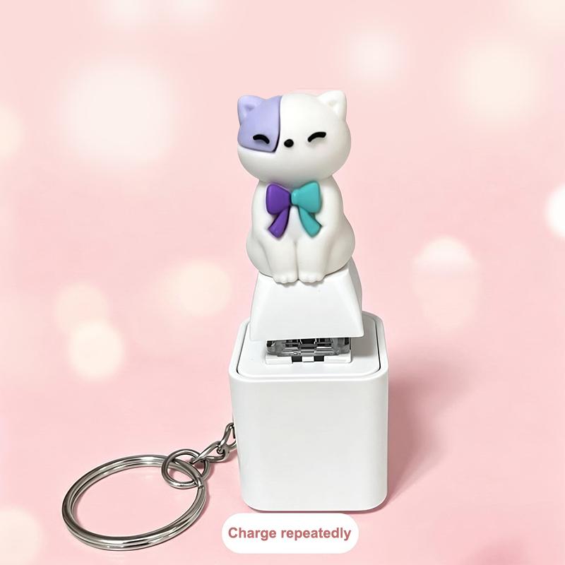 Keychain Fidget Sound Pet Clicker Rechargeable with LED Light for Dog Cat Training & Stress Relief