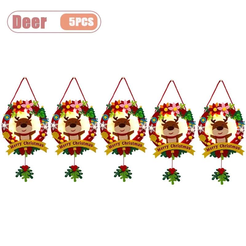 Glowing Kids DIY Christmas Wreath Handmade Lighted LED Holiday Decoration Christmas Tree Ornament Gift Classroom Christmas Craft
