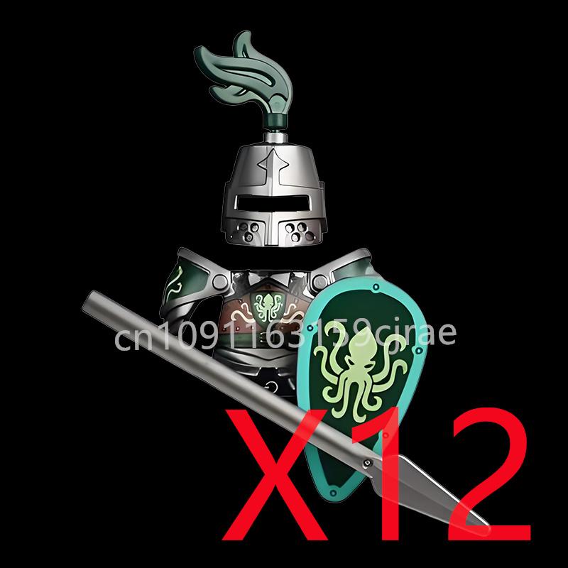 Kompatybilne MOC Średniowieczne Klocki Budowlane Postacie Żołnierze Smoczy Rycerze Czarny Lew Orzeł Zabawka Prezent Klocki Rolnik Żołnierz X048