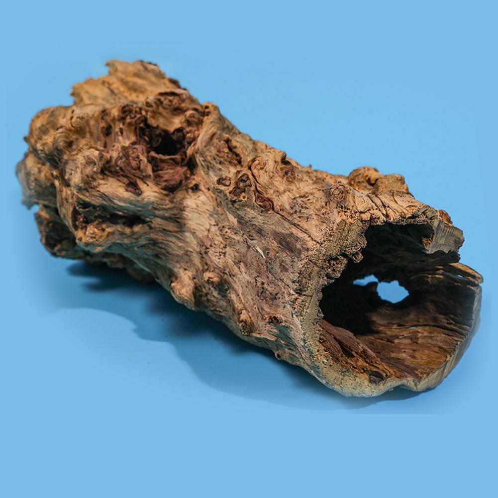Aquarium Hollow Tree Trunk Decor, Natural Wood Fish House Cave Bark Ornament, Fish Tank Decor Hideout Shelter For Lizard And Turtle Shrimp