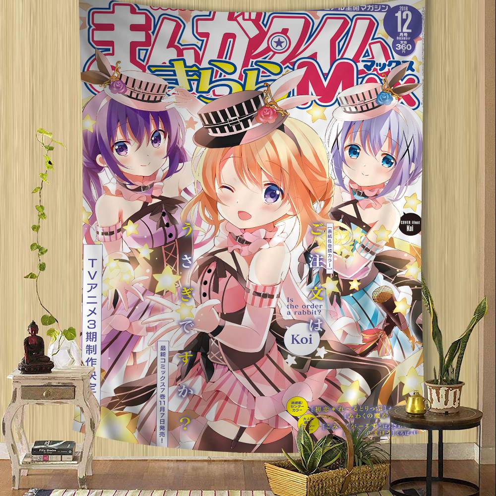 Is The Order A Rabbit Anime Hippie Wall Hanging Tapestries For Living Room Home Dorm Decor Kawaii Room Decor
