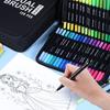 120-Color Double-Ended Watercolor Marker Pen Set for Painting, Doodling, and Outlining with Children's Paint Brushes