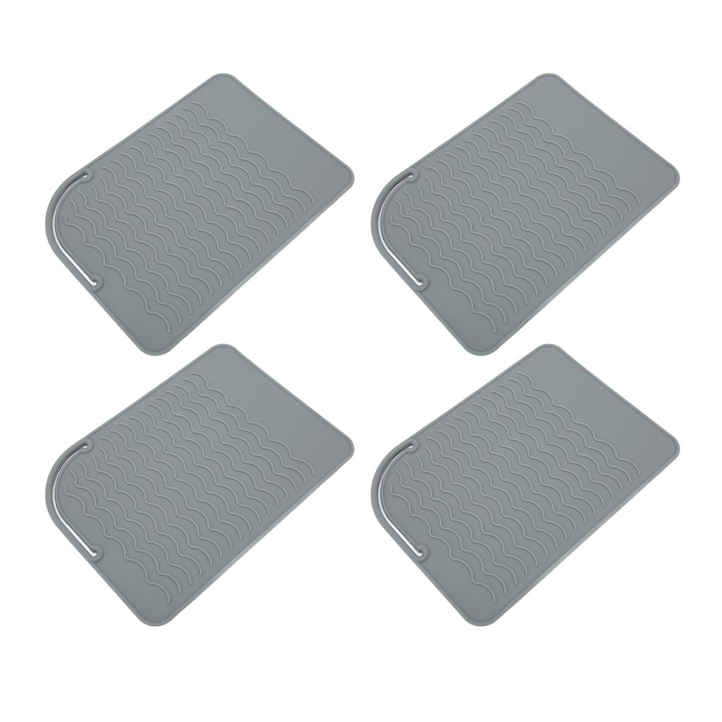 4Pcs Heat Resistant Straightener Pad Silicone Heat Resistant Mat Heat Mat for Curling Iron Straightener Flat Iron