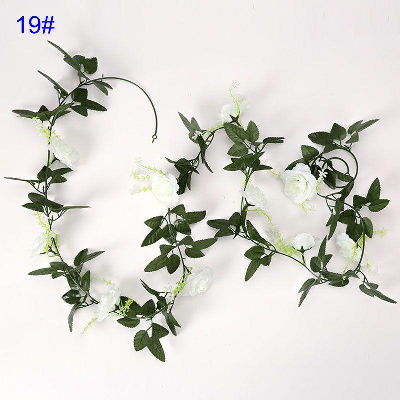 24m Silk Long Rose Fake Flower Ivy Vine Leaf Garland Wedding Party Home Decor