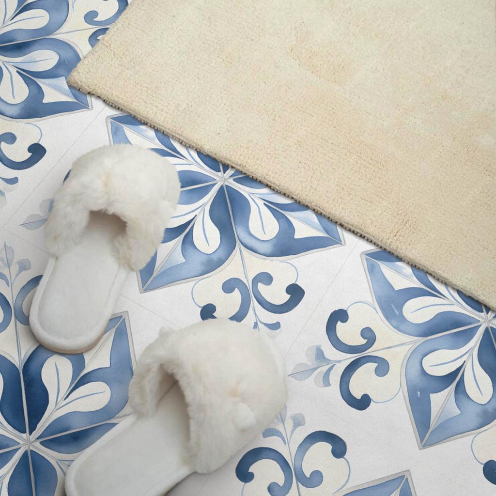 Pack of PVC Tiles with Pattern Self-Adhesive for Bedroom Floral Pattern Tiles 9x30x30 Cm