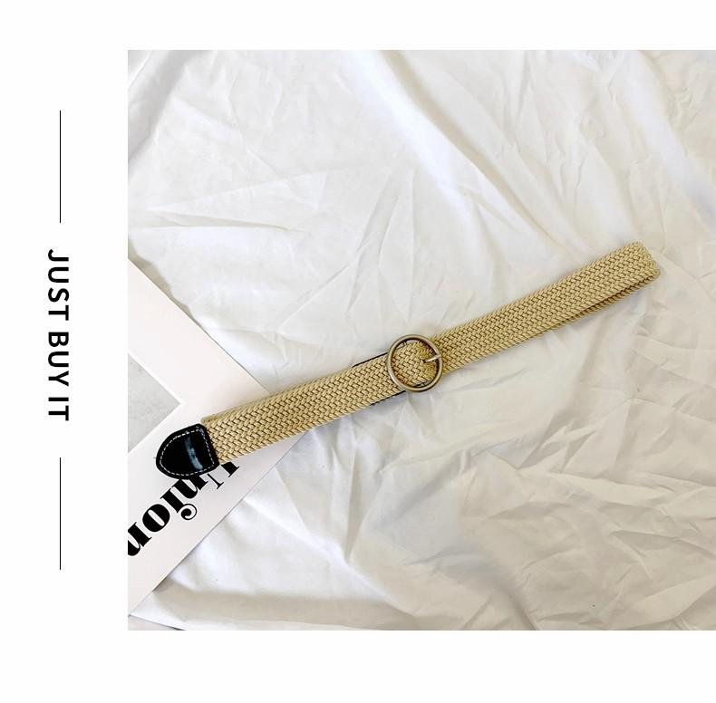 Unisex Korean Style Canvas Belt with Elastic Waistband and Pin Buckle