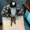 Light Luxury Exterior with Camellia Personalized Matching Silk Scarf Decoration Fashionable and Versatile Free Triangle Scarf Neck Protection Scarf Si