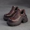 Fashion GKTINOO Genuine Leather Ankle Boots Women Shoes 2025 New Autumn Winter Round Toe Square Heel Zip Handmade Platform Women Boots