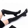 Over-knee boots women's new rear zipper boots first layer cowhide pointed high-heeled boots boots