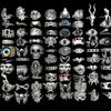 20/30/50/100 Stuks Vintage Punk Schedel Oog Ringen Set Voor Vrouwen Mannen Mix Stijl Hip Hop Vinger Ring Sieraden Feest Cadeau