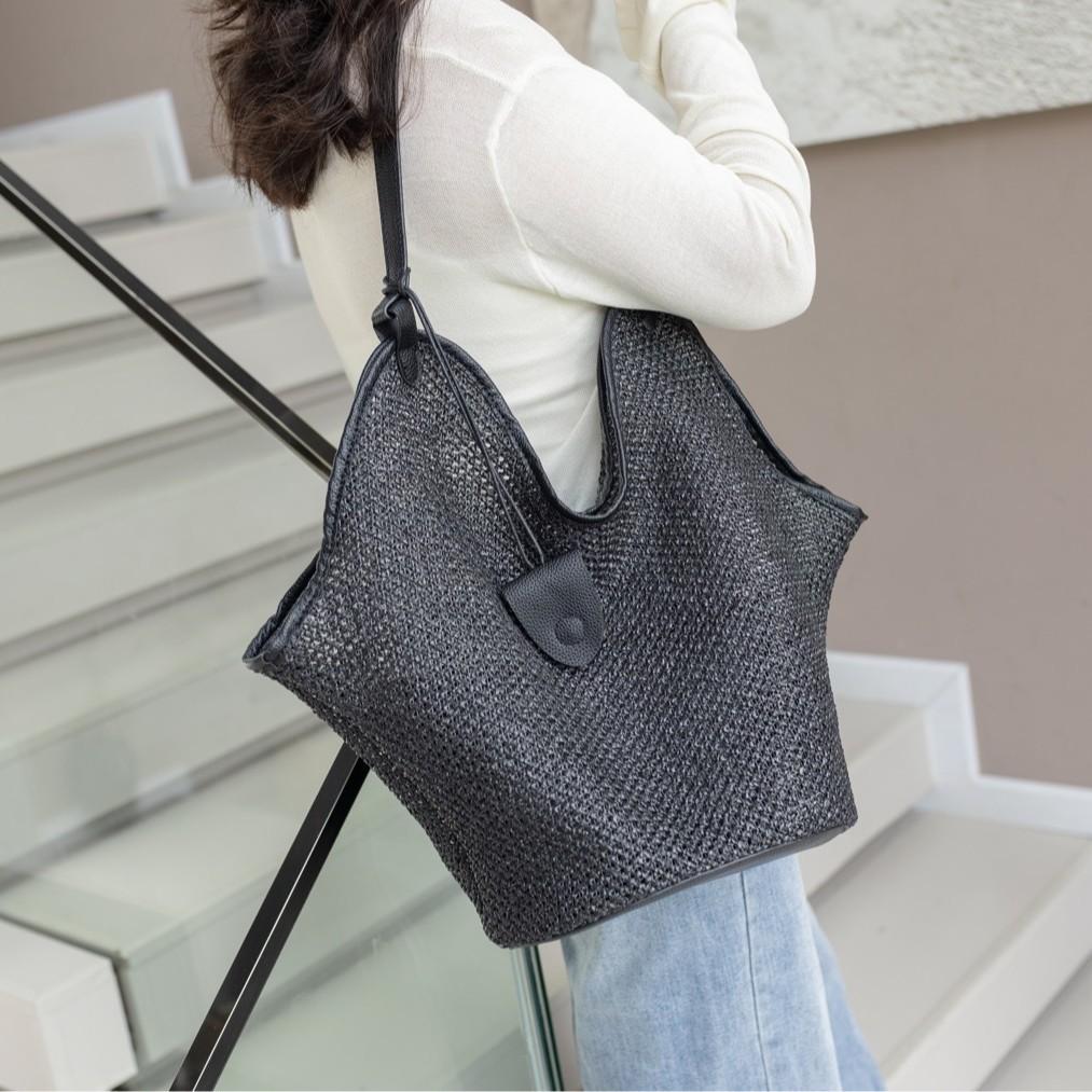 Летняя нишевая соломенная сумка женская плечевая сумка-тоут большой вместимости модная соломенная детская сумка holiday beach bag