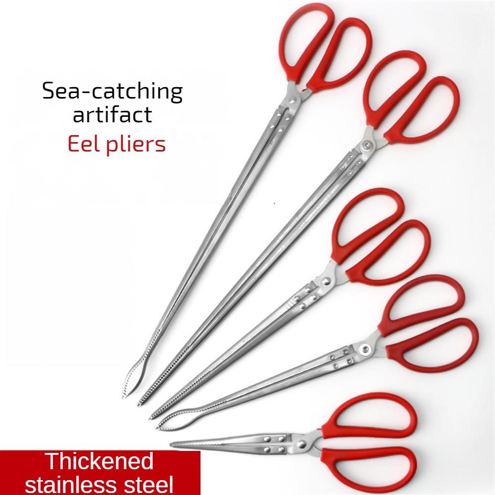 Red Handle Non-slip Tooth Clamp Put Sideways Sturdy Stainless Steel Various Options Special Clip Anti-eel Clip Non-slip Anti-off