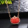 1Pc New Halloween Pumpkin & Skull Pendant Necklace, Suitable for Women Party Wear