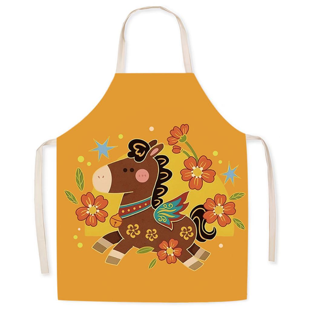 Year Of Horse Fabric Apron Kitchen Stain Protector