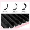 CoMango 0.03-0.10mm Matte Dark Black Easy Fan Lashes Volume Extension Mega Eyelashes Blooming Fans Eyelash Extension Cilios