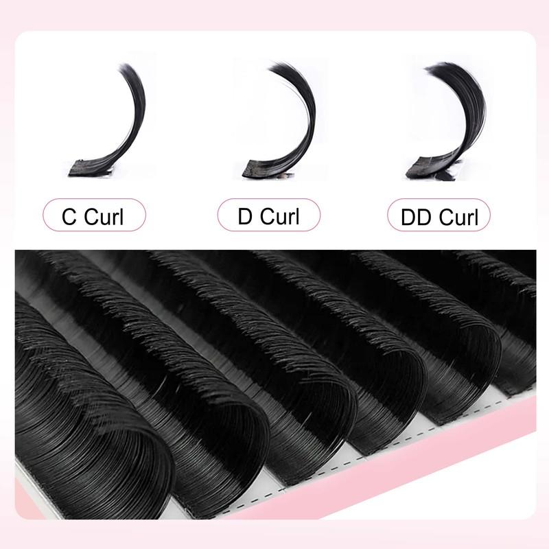 CoMango 0.03-0.10mm Matte Dark Black Easy Fan Lashes Volume Extension Mega Eyelashes Blooming Fans Eyelash Extension Cilios