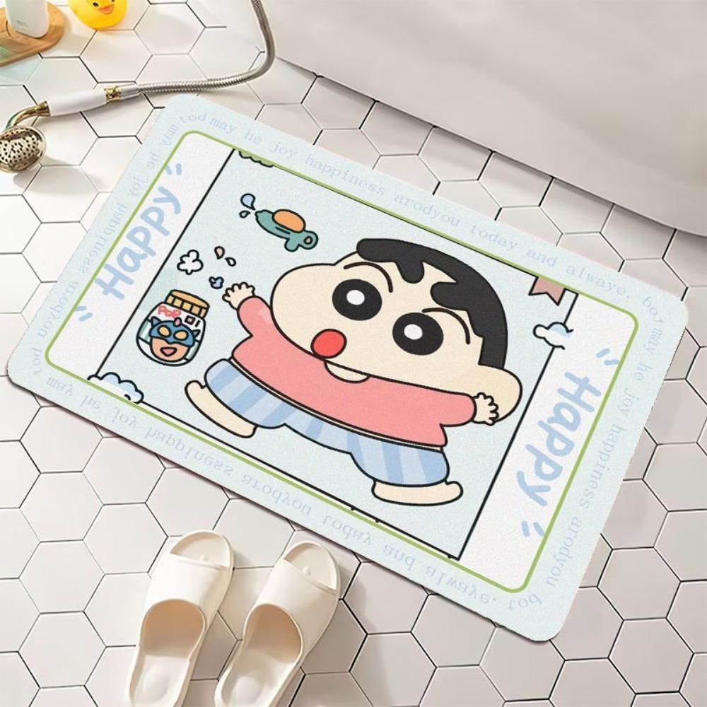 2pcs Cartoon Household Absorbent Wear-resistant Floor Mat Dirt-resistant Foot Pad Diatom Mud Carpet Easy Drying Pad