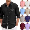 Men'S Casual Loose Fitting Long Sleeved Shirt Fashionable Lapel Shirt Top