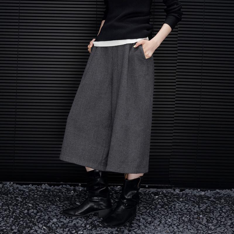 Demana Women's Winter Smart Warm Pleated Wide-Leg Cropped Pants
