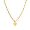 Gold Plated Chunky Rolo Chain 3D Heart Pendant Necklace