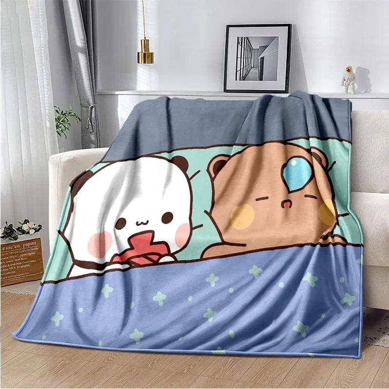 Cartoon Print Bear and Pa Blanket Cute Bubu  Dudu Series  Kids Warm Flannel Soft Comfortable Home Bed