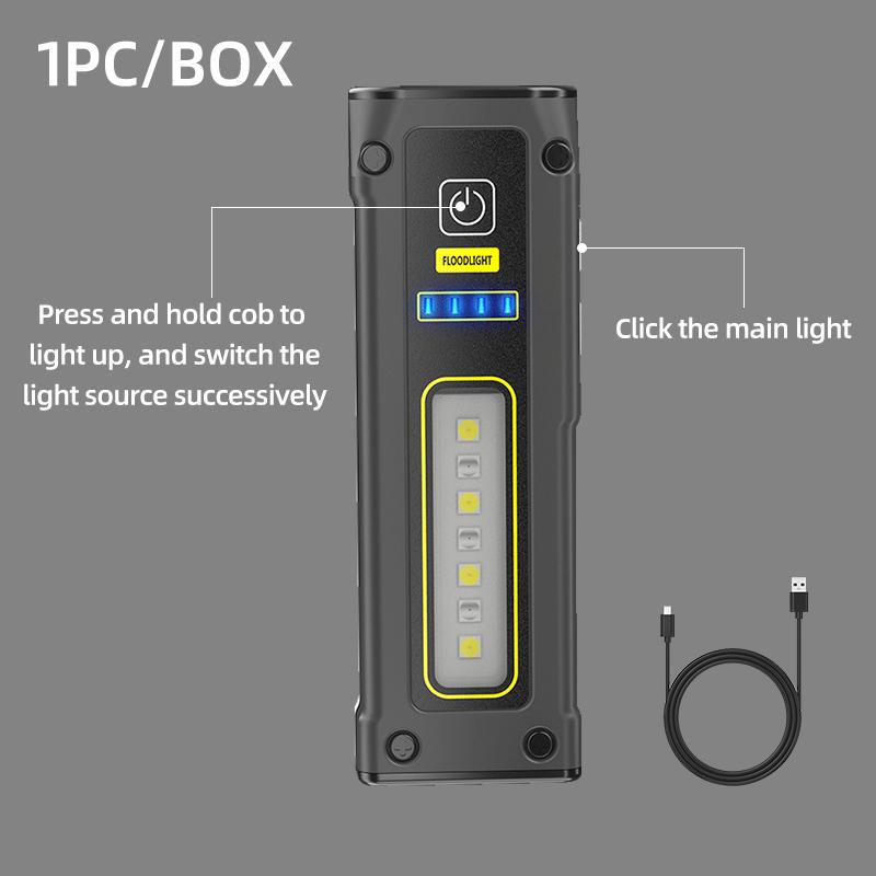 Mini Portable Flashlight with Multiple Lighting Modes, Switchable and Supports USB Charging, Suitable for Outdoor Lighting, Fishing, Patrol, and Work