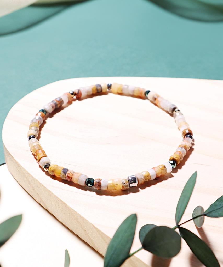 Polalita Earthstone Multi-Stone Mix Bracelet (Plt-Br-118_Yl)