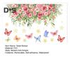 Colorful Flower Butterfly Toilet Sticker Removable Self-adhesive Waterproof PVC Living Room Bathroom Wall Art Floral Toilet Lid Decoration Decal