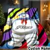 Custom Name Ghost Marshmallow Man Throws Blanket Flannel Blankets for Couch Bed Gifts for Men Women Picnic Blanket Christmas Fan Gifts