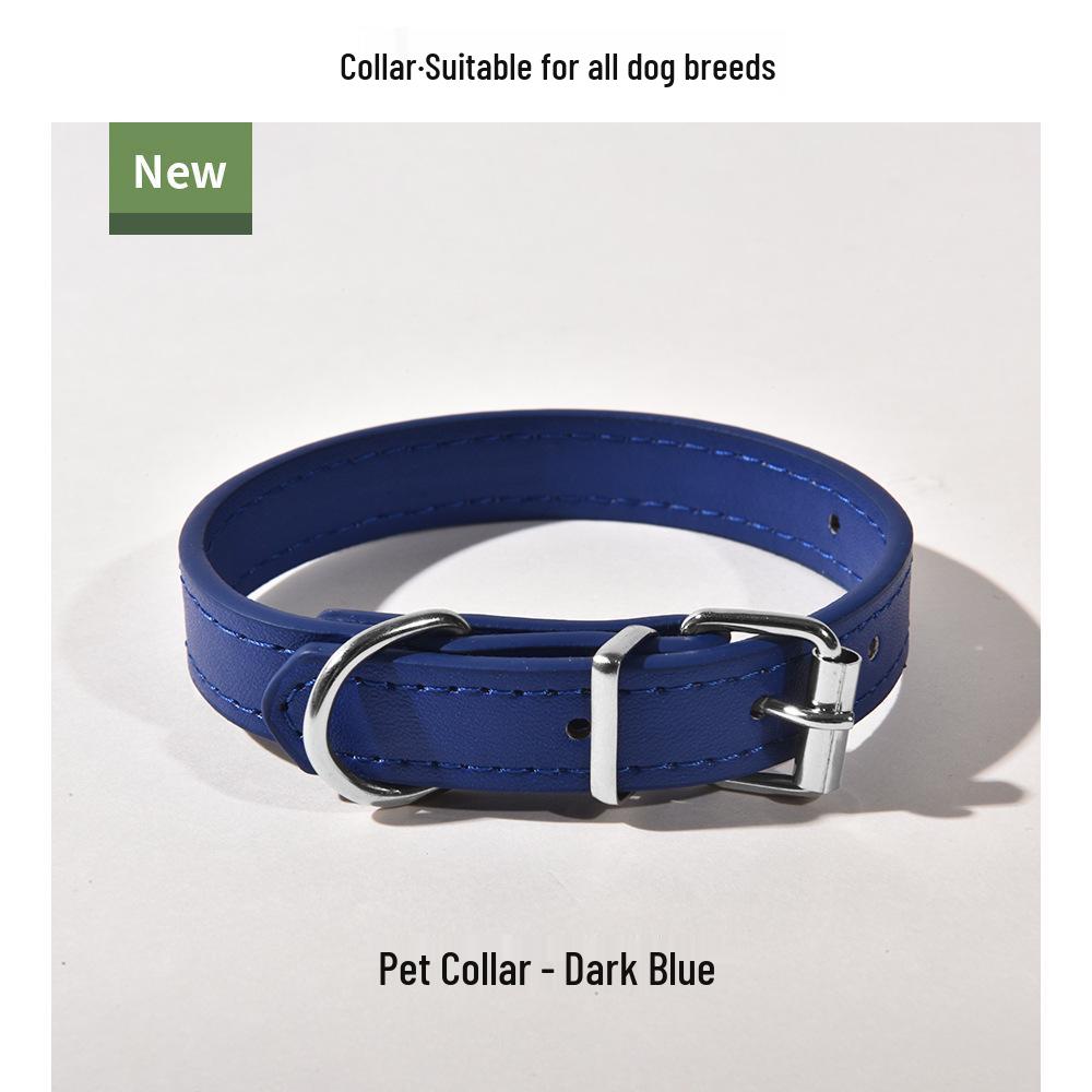 PU Leather Dog & Cat Collar for Small/Medium Breeds - Outdoor Walking Accessory