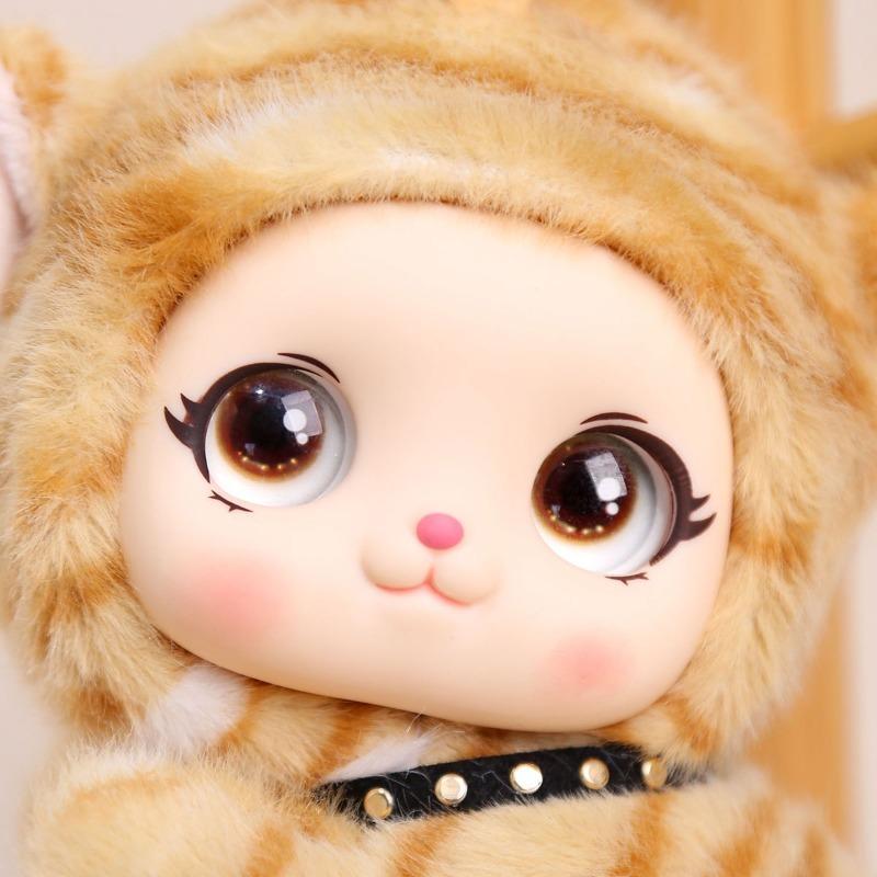 Süße Vinyl-Kätzchen-Puppe Plüsch-Schlüsselanhänger Weich Kawaii Bauchlage Welpen-Plüschtier Anhänger Heimdekoration Rucksack-Dekoration Paargeschenke
