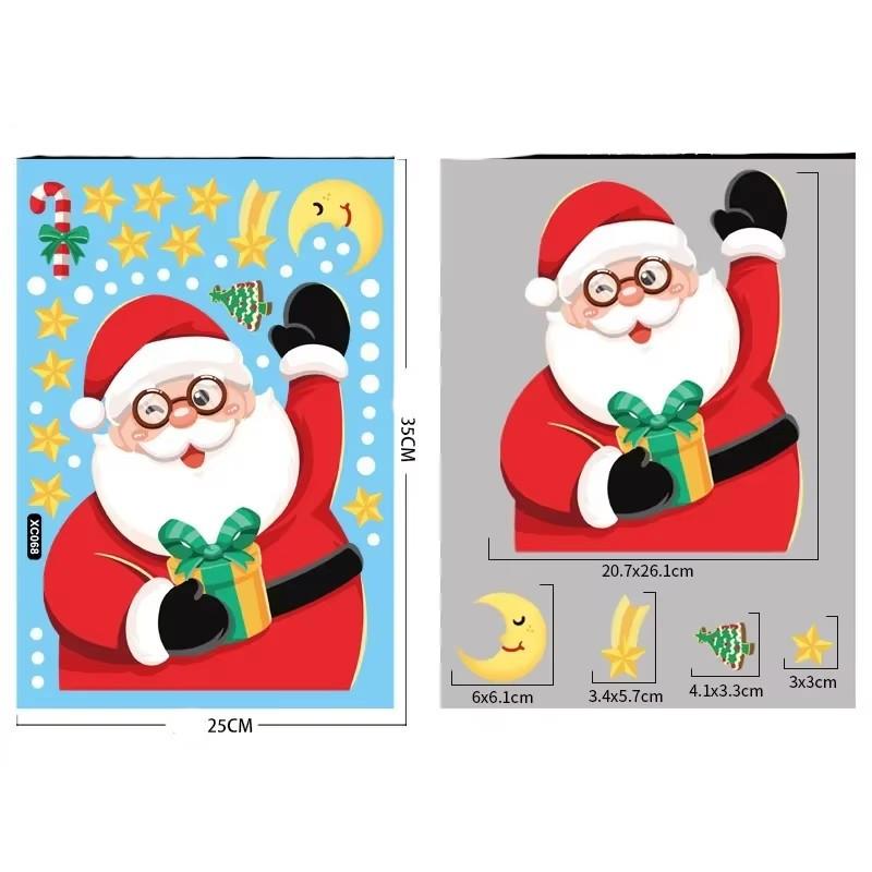 Christmas Window Stickers Santa Claus Snowflake DIY Wall Decal 2025 Christmas Decorations For Home New Year Ornaments Gift