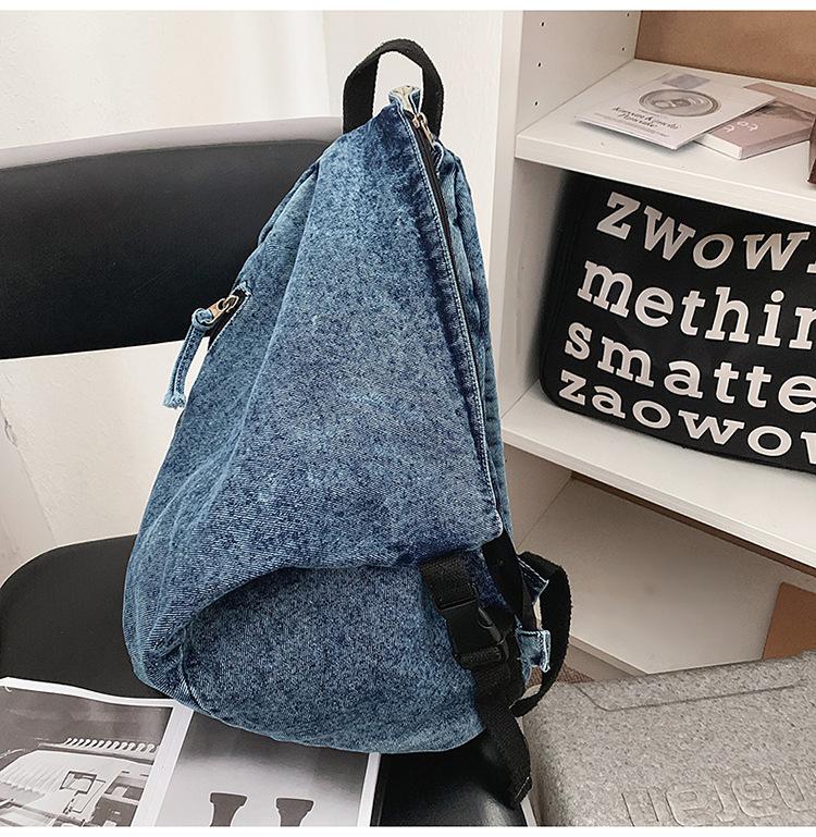 Schulrucksack Retro-Stil Nische Retro Faltbarer Denim-Rucksack Trend Süße Coole Mädels Vielseitige Umhängetasche