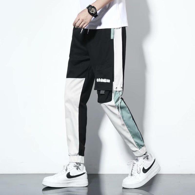New Pants Men's Korean Version Trend Loose Student Ins Nine Points Chic Casual Overalls Trendy Brand Tied Feet